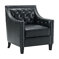 Transitional Accent Chair with Button Tufting and Nailhead Trim