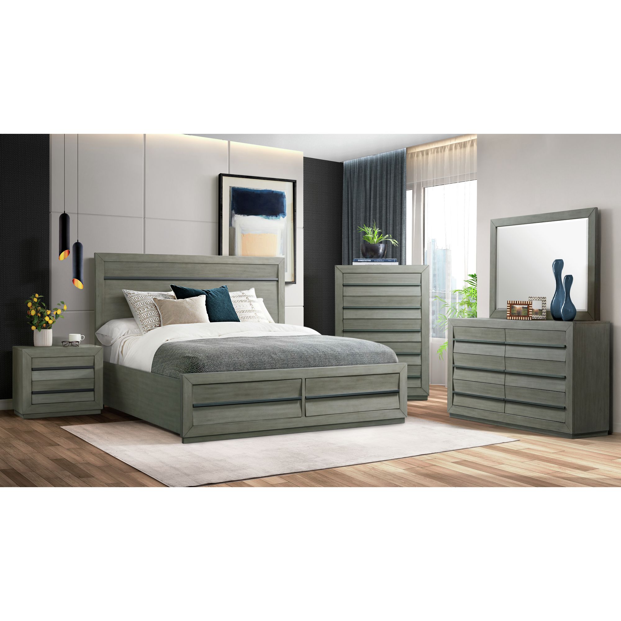 Elements International Zig Queen Platform Bed