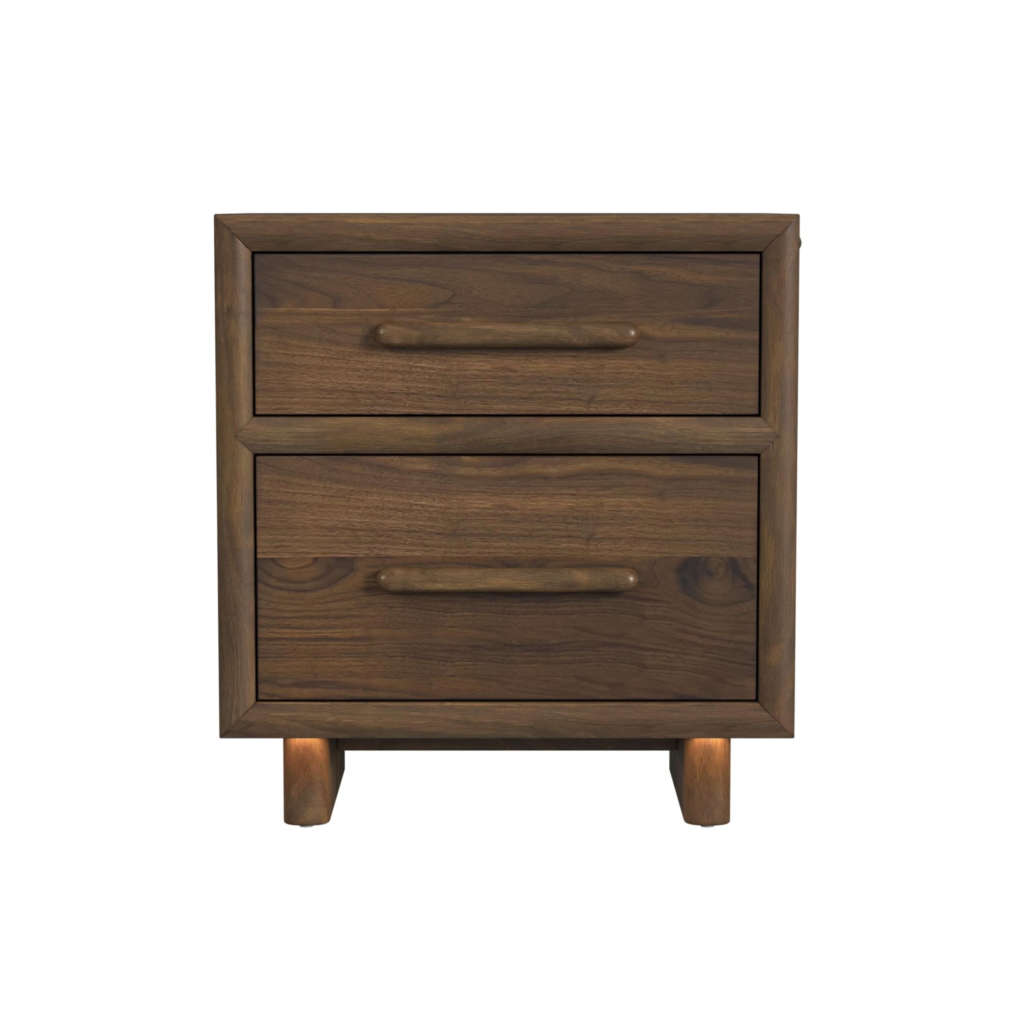 Elements International Brisbane Nightstand With Usbc And Led In Brown