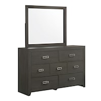 Contemporary Dresser and Mirror Set