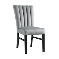 BELLINO GREY VELVET SIDE CHAIR |