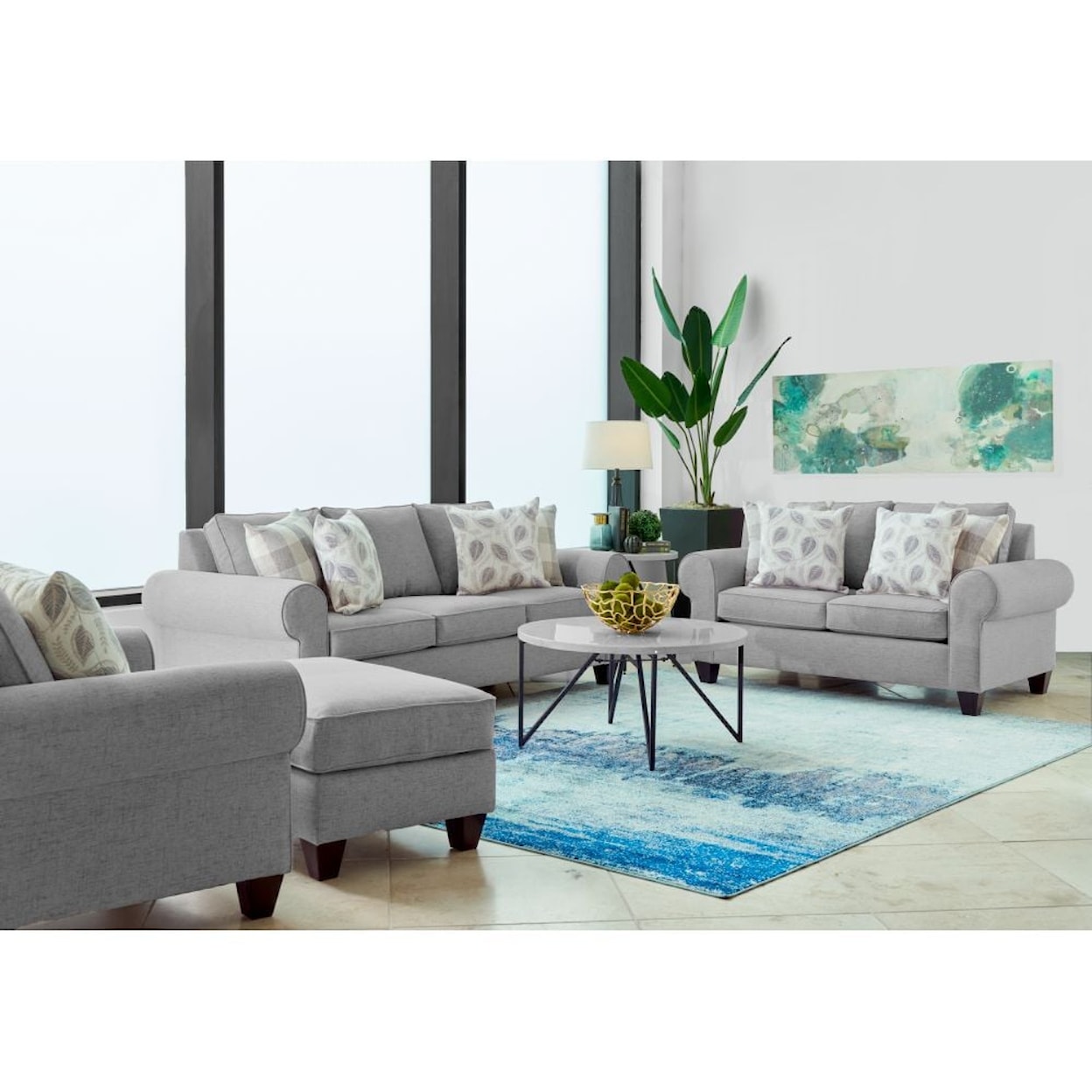 Elements International 705  Loveseat with Rolled Arms