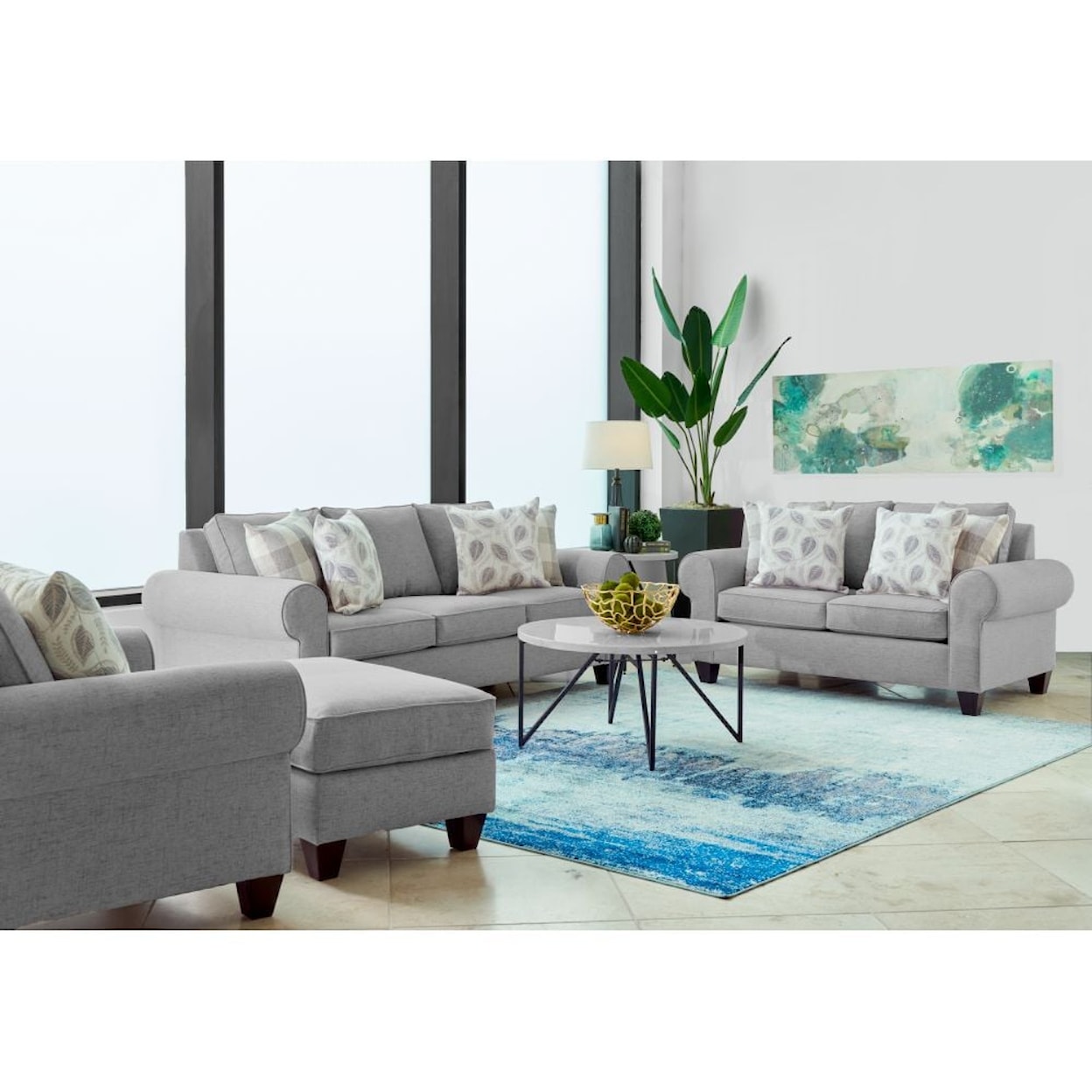 Elements International 705 Sofa with Rolled Arms