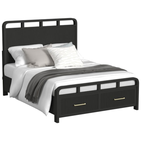 RILEY BLACK FULL PANEL BED |