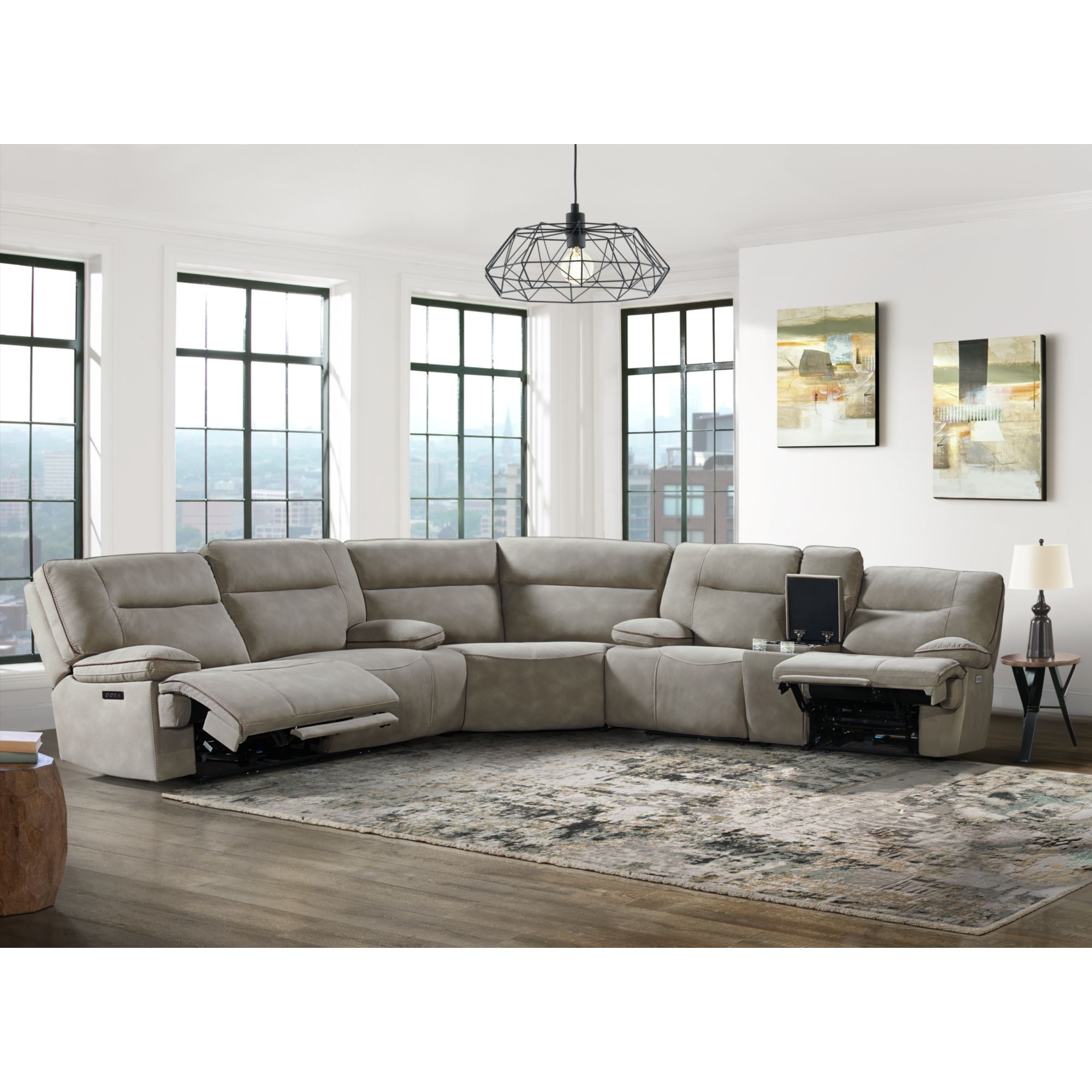 Elements International Aventura Left-Facing Power Motion Sectional Sofa