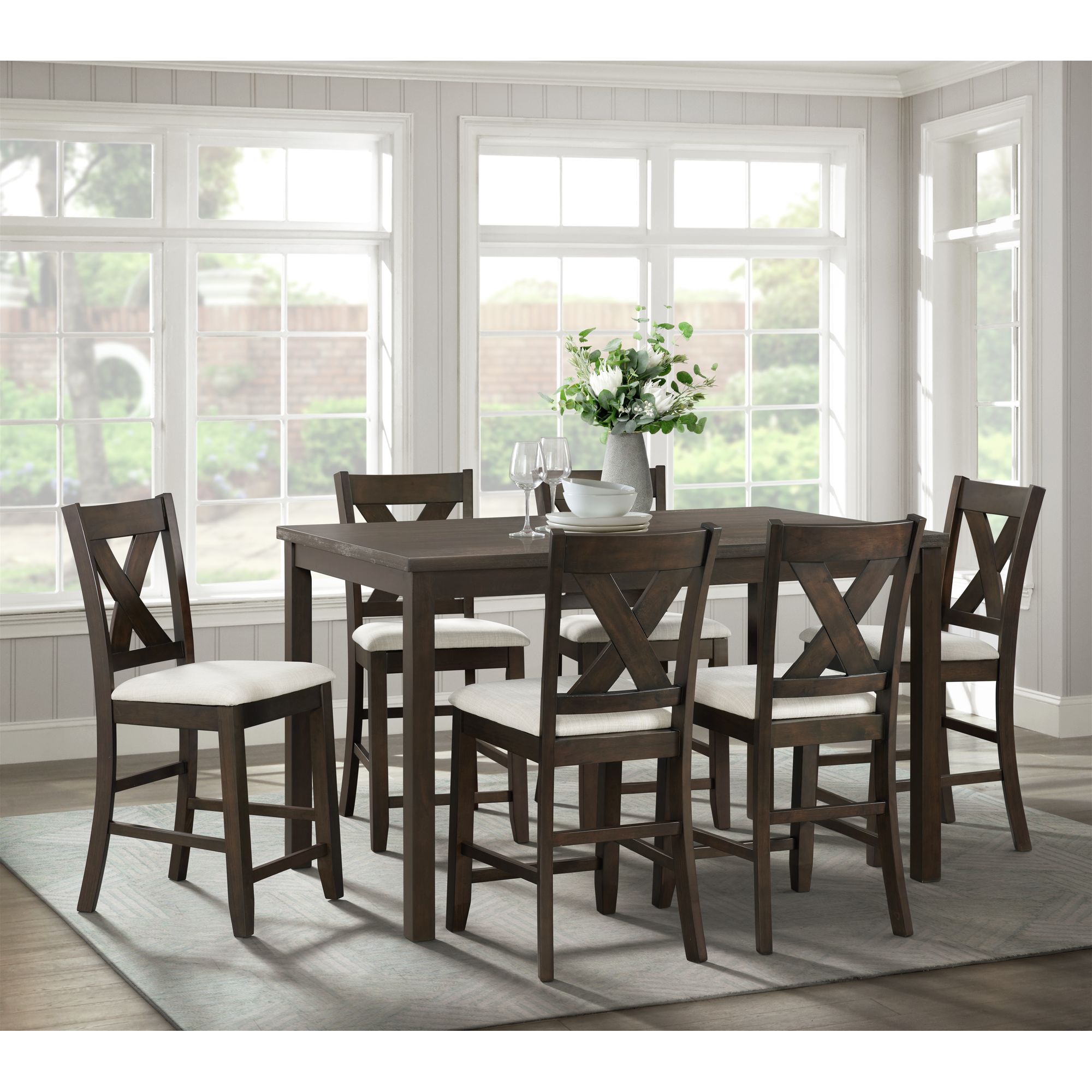 Elements Alex Gray DAX4007CS 7 Pc Dining Group Royal Furniture