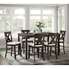 Elements International Alvin 7-Piece Counter Height Dining Set 