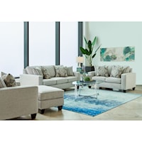 Transitional 2-Piece Sofa and Loveseat Set