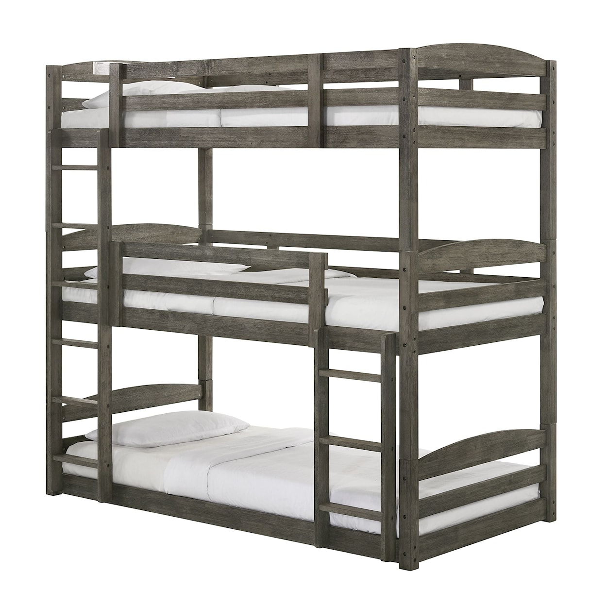 Elements International Trey Triple Twin Bunk Bedroom Set