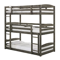 Transitional Triple Twin Bunk Bed