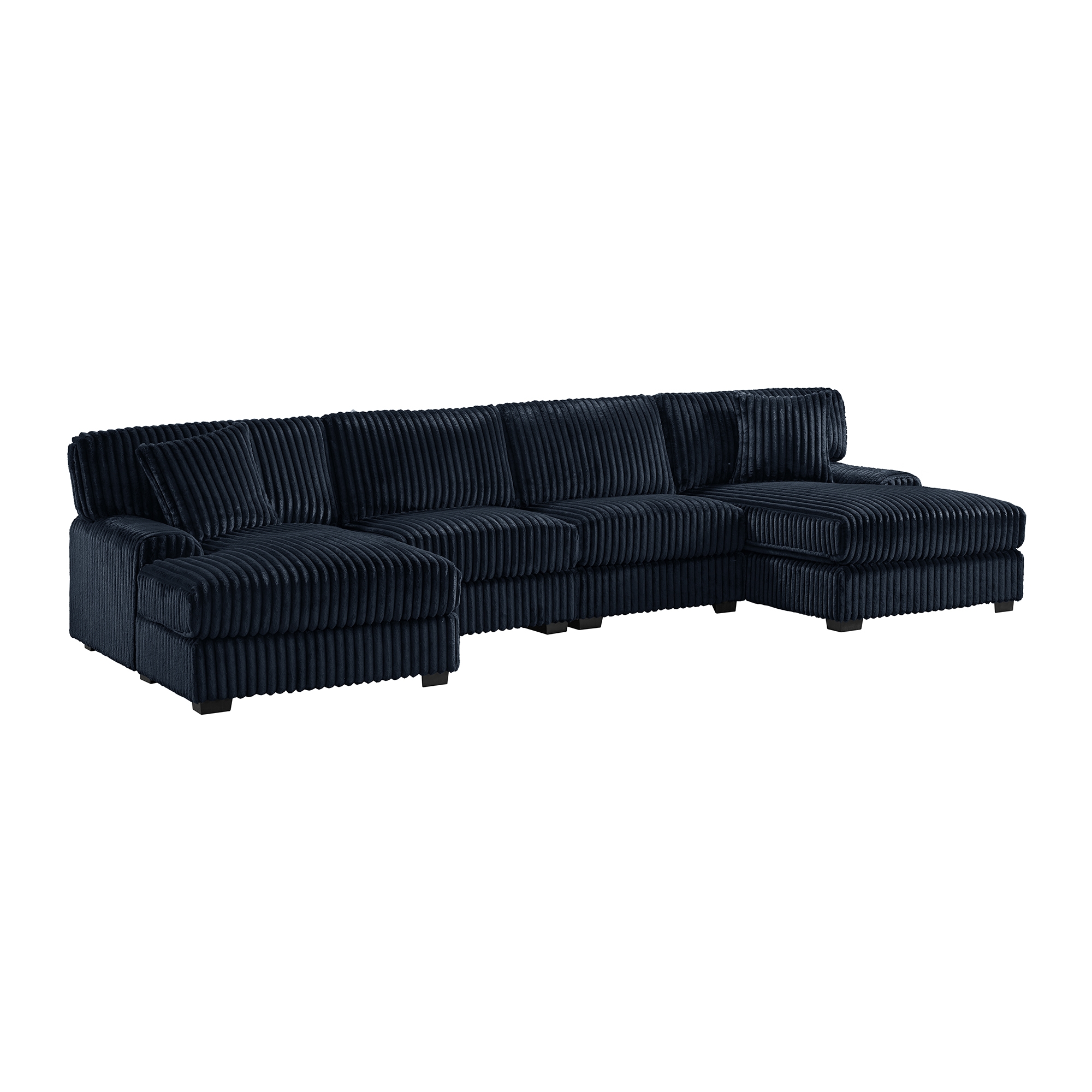 Rhf Chaise In Grand Cord Black