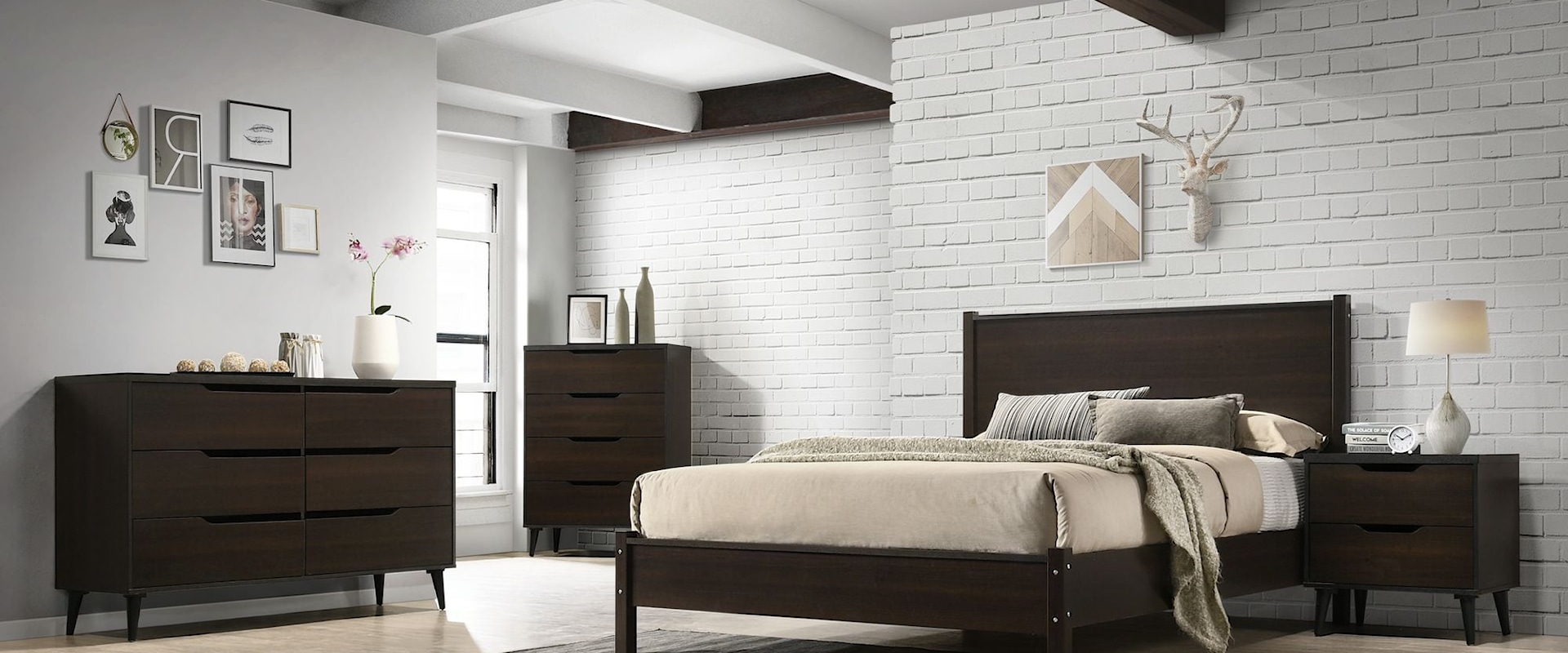 Transitional Queen Bedroom Set in Espresso