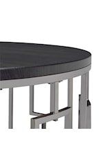 Elements International Ester Contemporary Round End Table with Metal Base