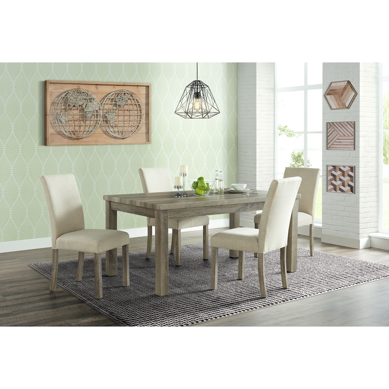 Elements International Oak Lawn Oak Lawn 5PC Standard Height Dining Set