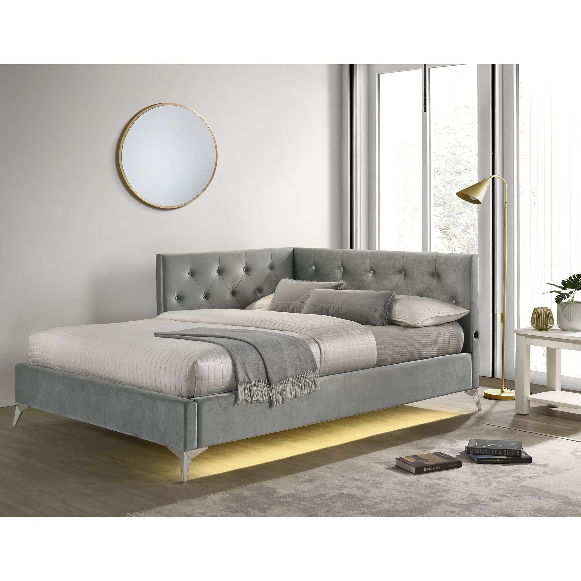 Anna 80656 ANNA GREY FULL CORNER BED WITH USB | | 7 Day