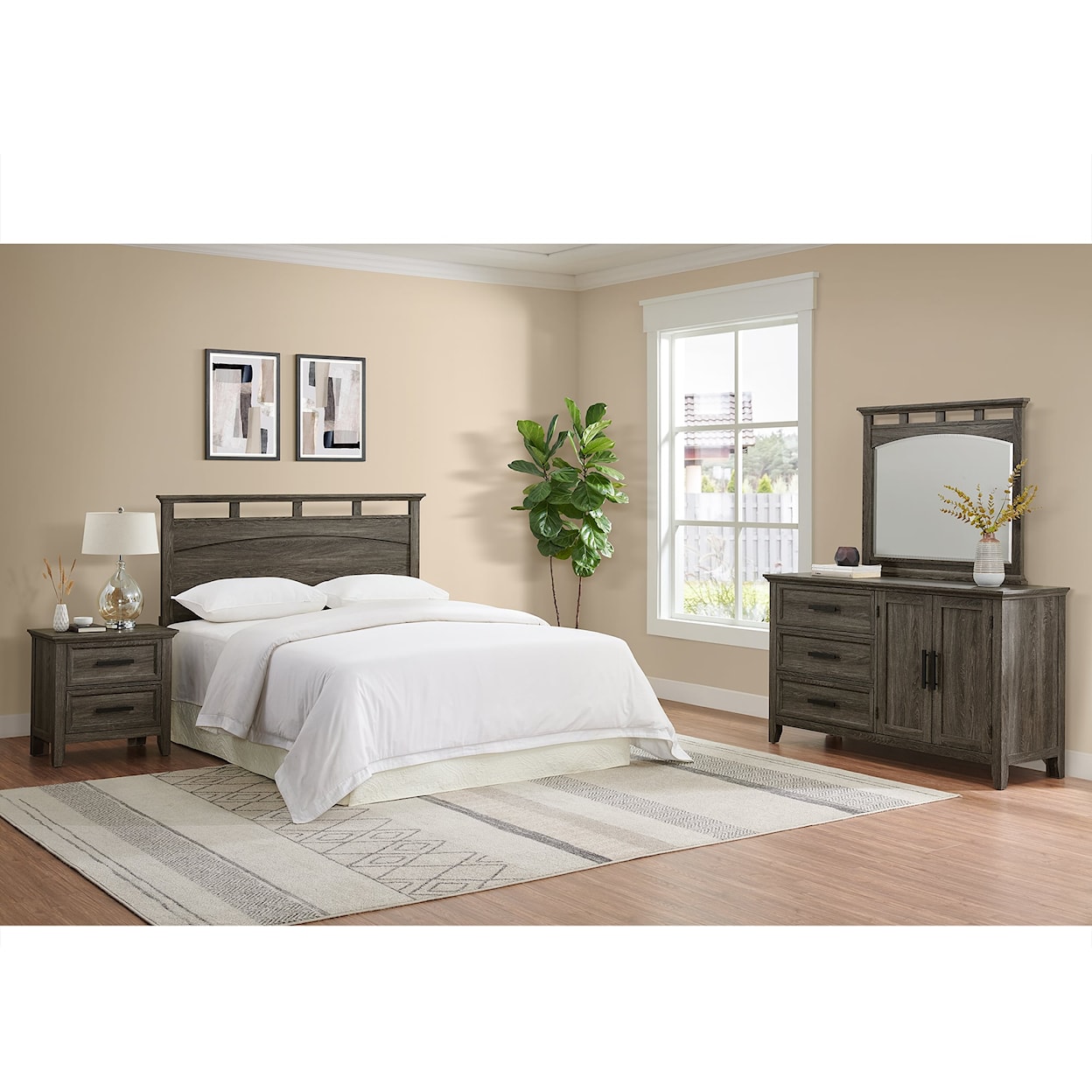 Elements International Matias 4-Piece Queen Bedroom Set