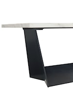 Elements International Beckley Contemporary Counter Table with Dark Marble Top