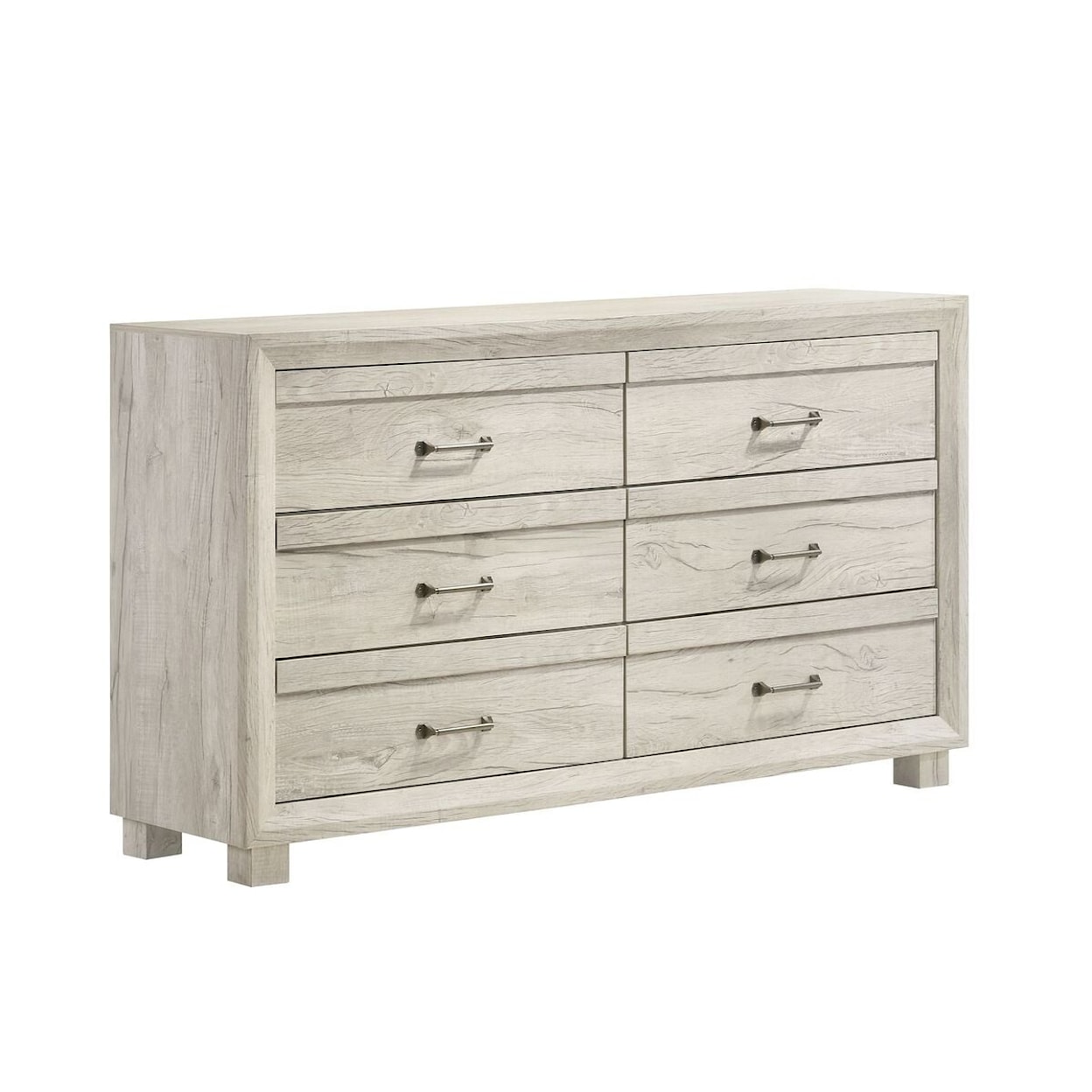 Elements International Fort Worth White 6-Drawer Dresser (Sturdy Act)