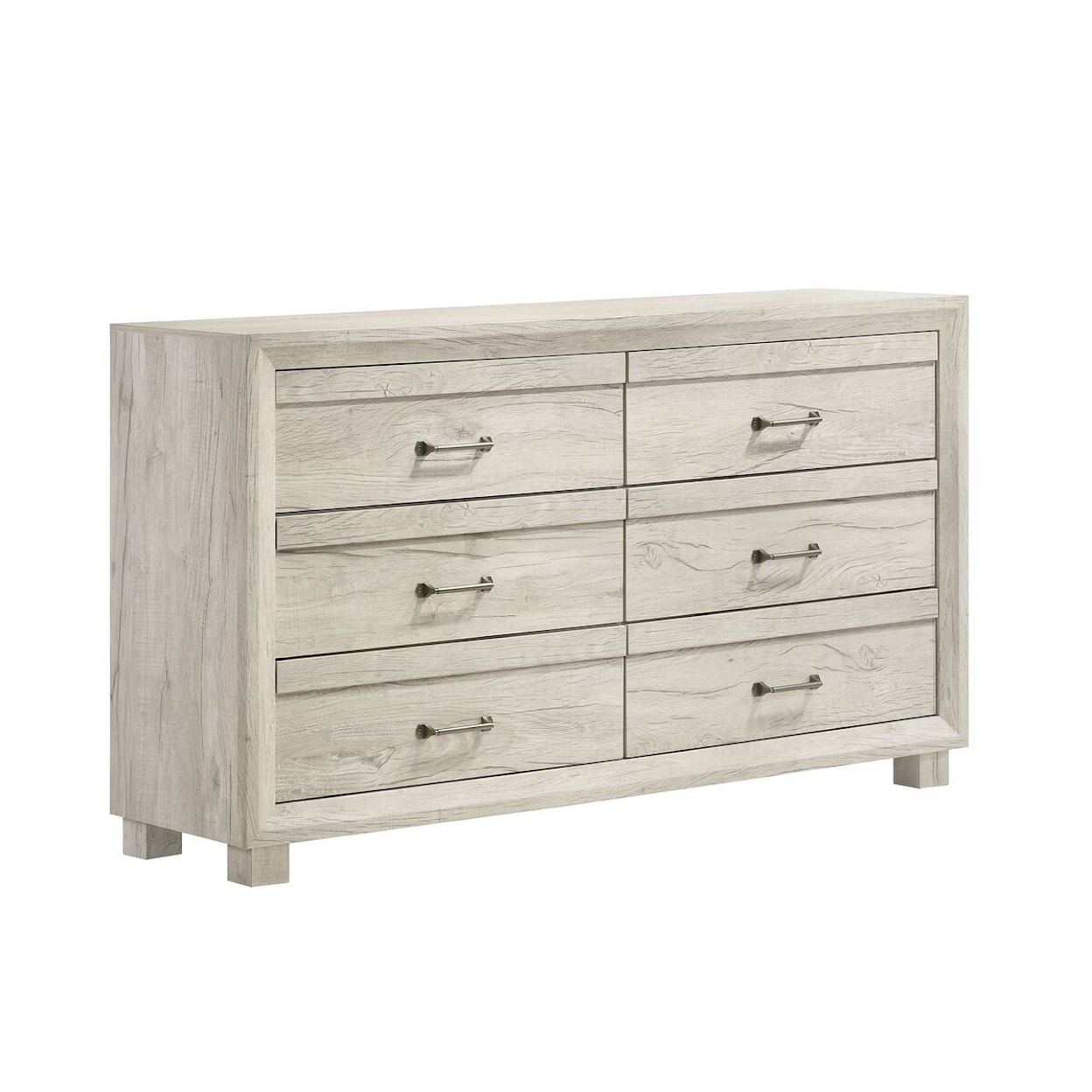 Elements International Fort Worth White 6-Drawer Dresser