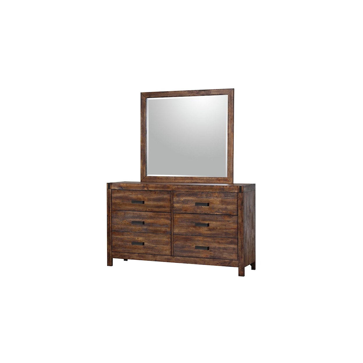 Elements International Warner Warner Dresser and Mirror Chestnut