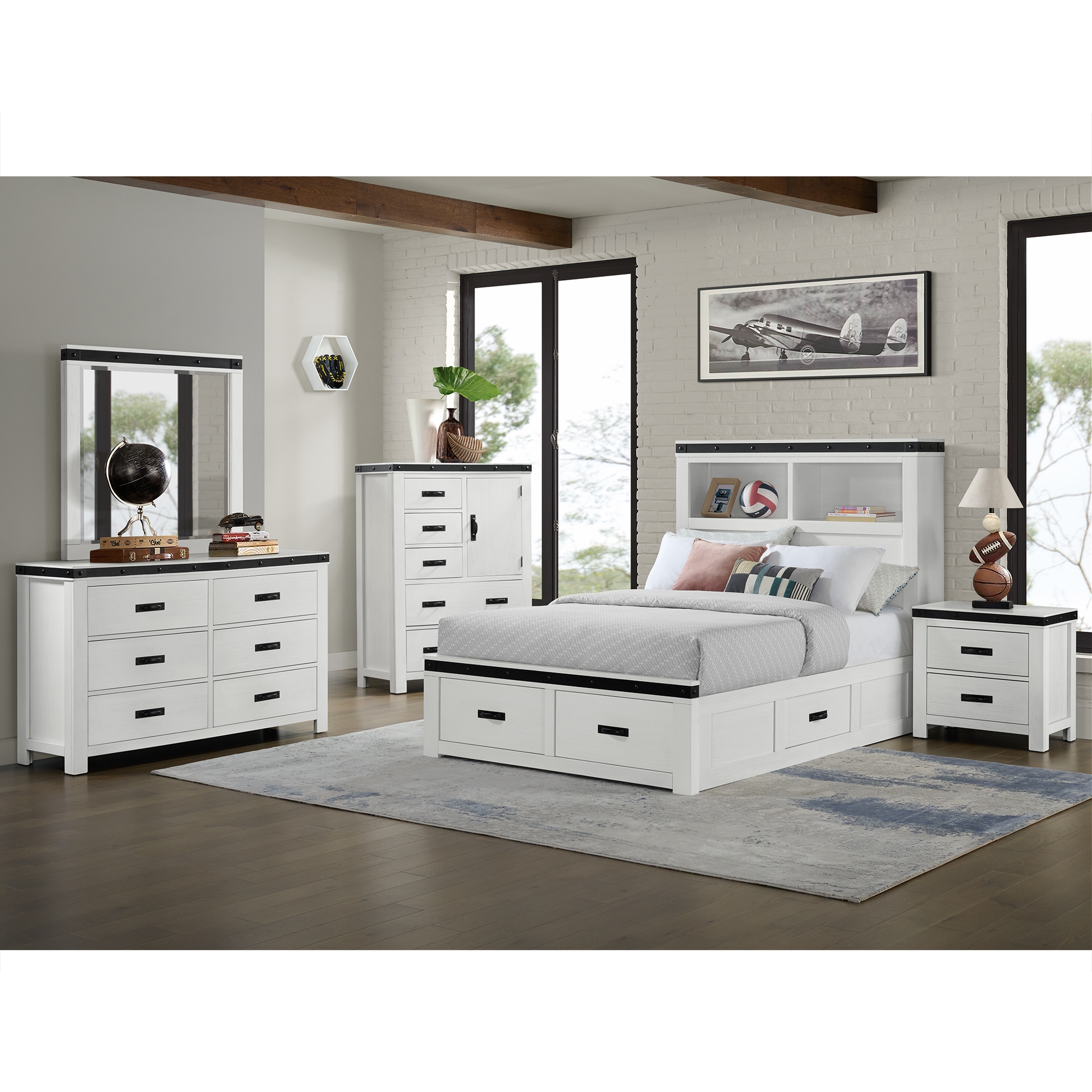 Elements International Wade Full Platform Storage Bed