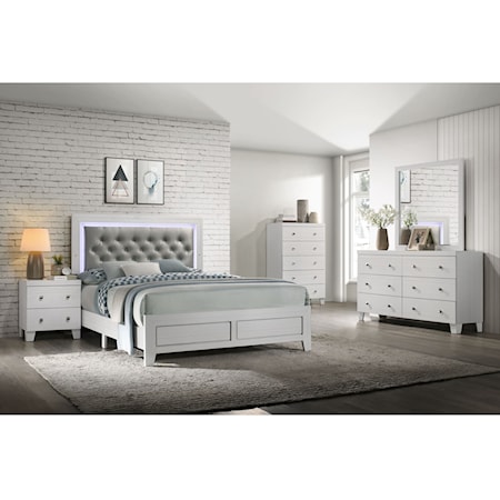 Glam 5-Piece Twin Panel Bedroom Set