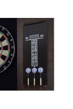 Elements International Bone Game Room Dartboard Cabinet with Dartboard