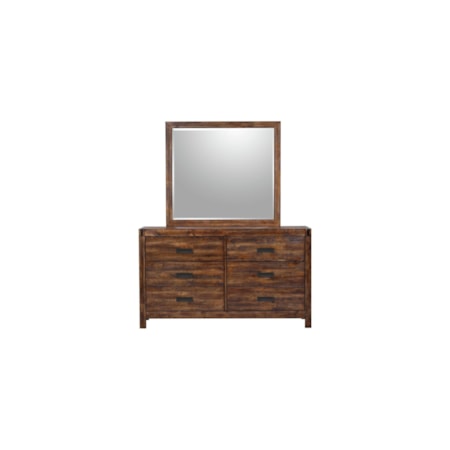 Warner Dresser and Mirror Chestnut