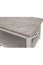 Elements Justina Rustic Coffee Table with Lower Shelf Space