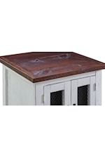 Elements International Thomas Rustic End Table with Two Tone Finish