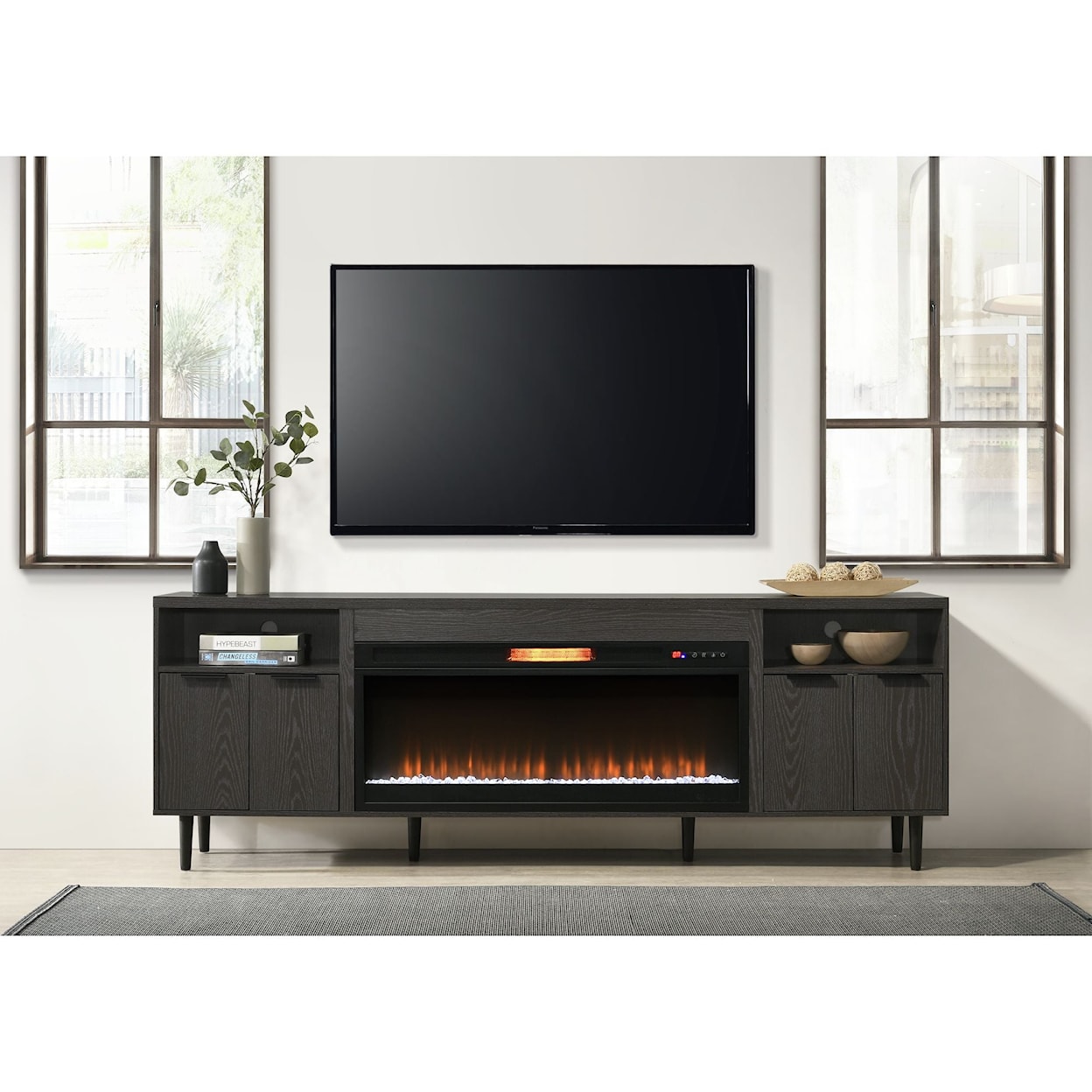 Elements Athena  85" Fireplace without 42" Core in Espresso