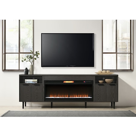 Contemporary 85" Fireplace without 42" Core in Espresso