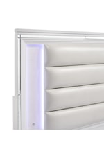 Elements International Twenty Nine Queen Storage Bed with Upholstered Headboard White