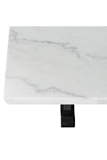 Elements International Tuscany Transitional Marble Counter Height Table with Trestle Base