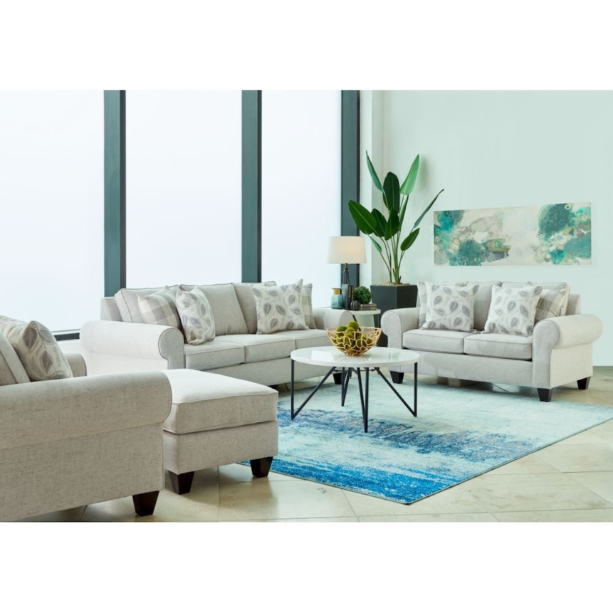 Elements International 705 Sofa with Rolled Arms