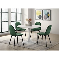 Contemporary 5-Piece Dining Set with Upholstered Side Chairs