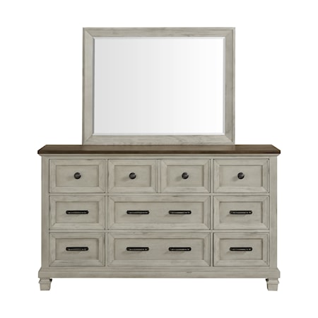 9-Drawer Dresser with Mirror