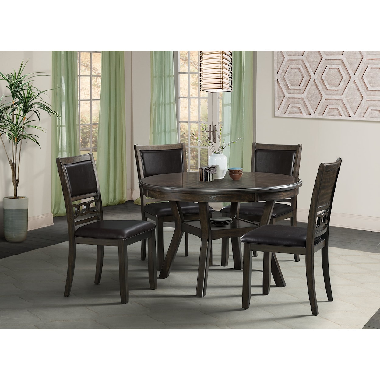 Elements International Amherst 5-Piece Dining Set