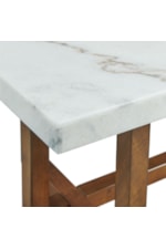 Elements International Morris Transitional Dining Table with Marble Top