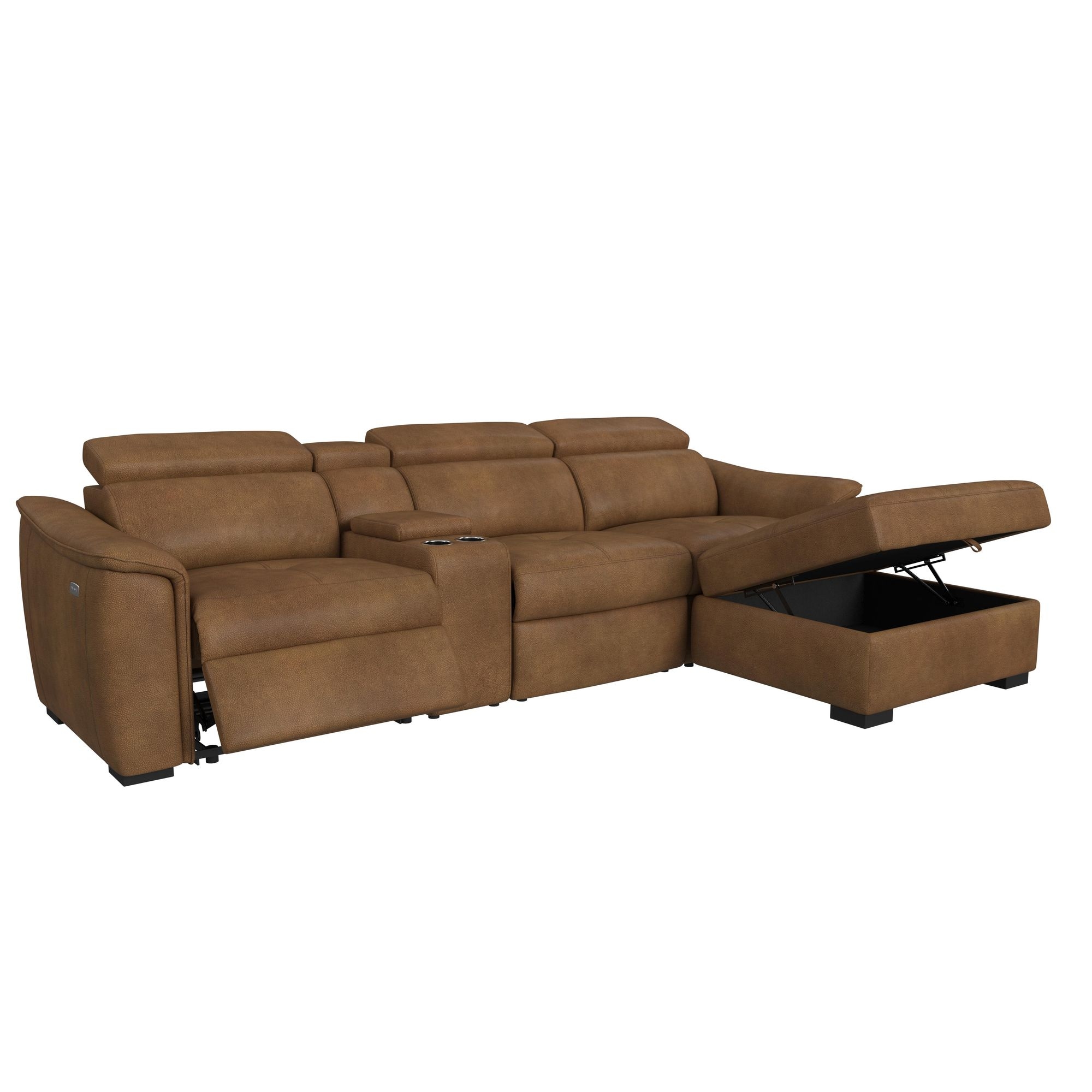 Elements International Typhoon Sectional Lhf Power Motion Loveseat