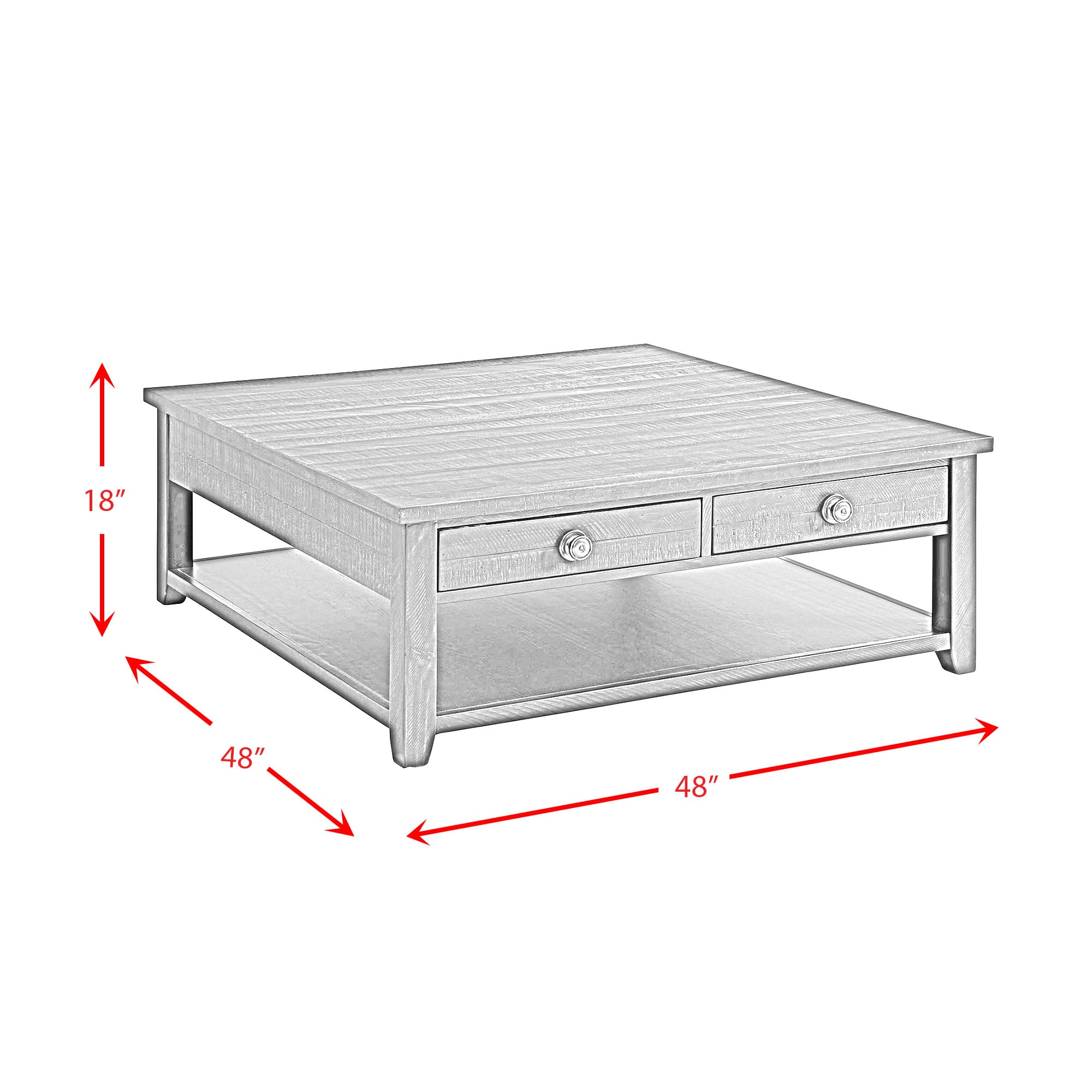 Elements International Kendyl Square Coffee Table