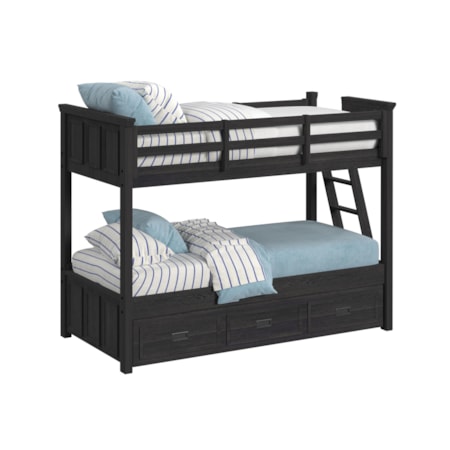 5-Piece Twin Over Twin Bunk Bedroom Set