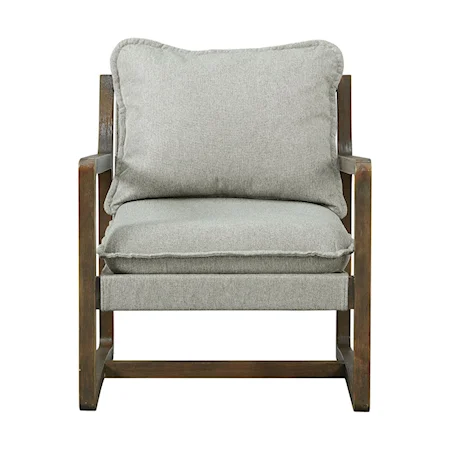 Transitional Accent Chair with Wooden Frame