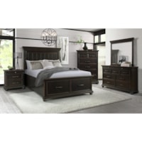 Transitional 5-Piece Queen Storage Bedroom Set