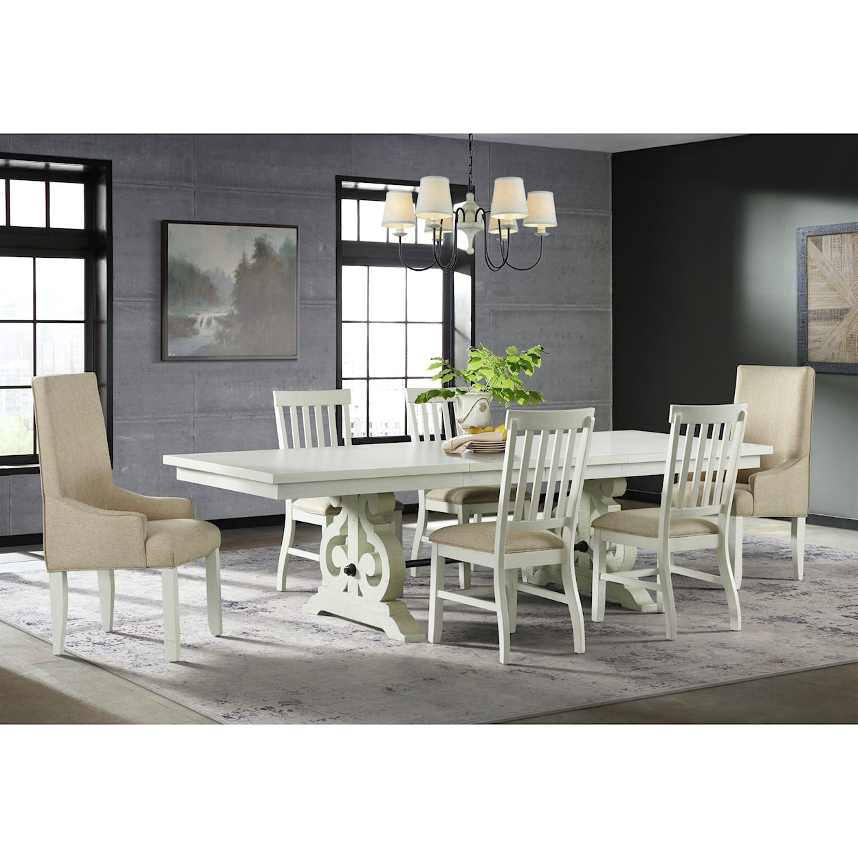 Elements International Stone 7-Piece Dining Set