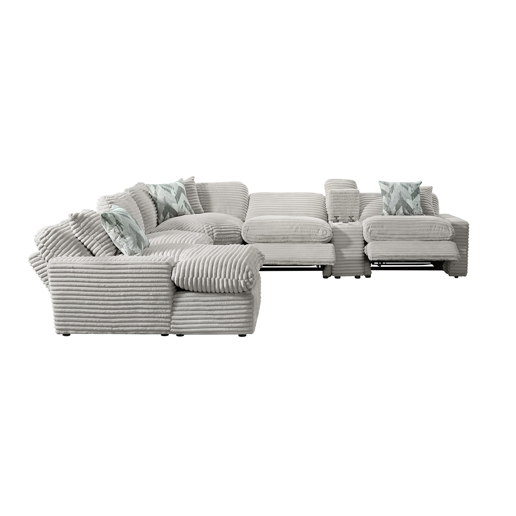 Elements International Las Colinas Sectional Rhf Power Motion Recliner