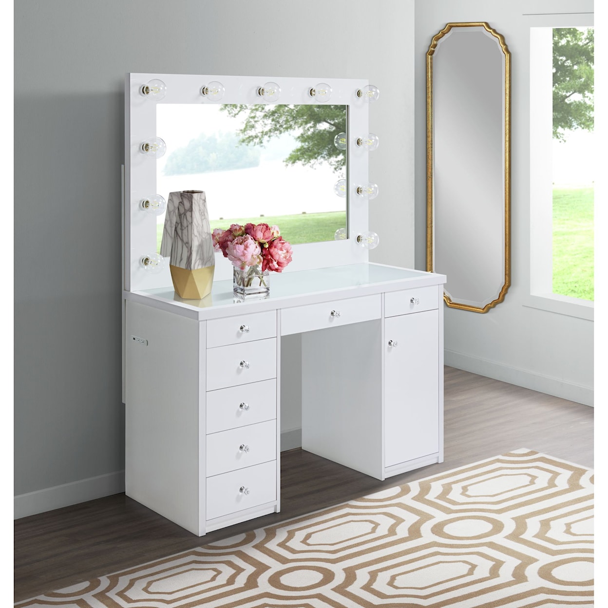 Elements International Amia Amia Complete Vanity with Lightbulbs