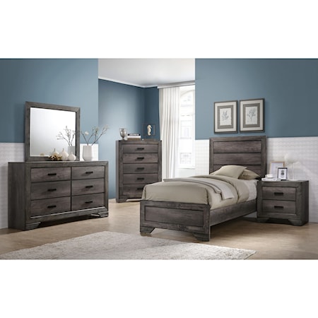 Rustic Youth Twin 5-Piece Bedroom Set