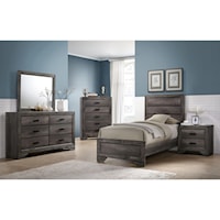 Rustic Twin Panel 6-Piece Bedroom Set