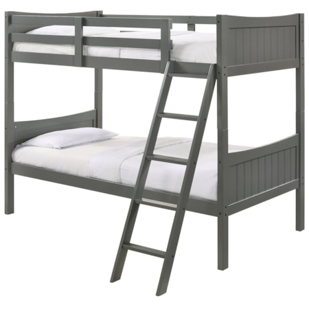 TAYLOR GREY TWIN/TWIN BUNK BED | *
